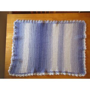 Purple Crochet Baby Afghan Blanket 31 x 40 inches